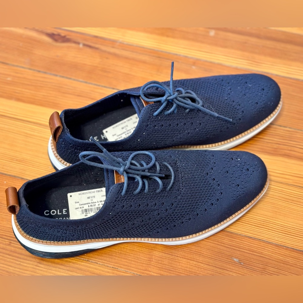 Cole Haan Zero Grand Men's Navy Knit Oxford Shoes 11